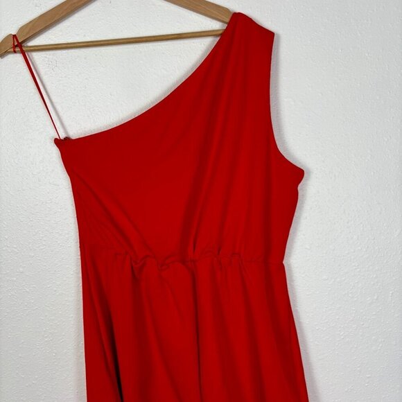 Sam Edelman NWT Cady One Shoulder Red Tiered Maxi Dress Size: 14 - Picture 8 of 11